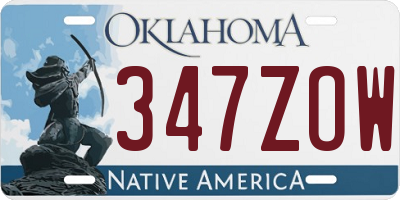 OK license plate 347ZOW