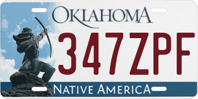 OK license plate 347ZPF