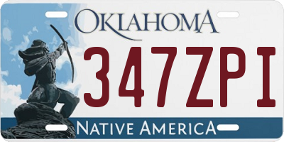 OK license plate 347ZPI