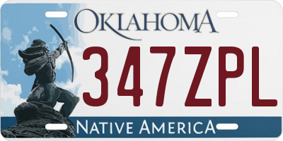 OK license plate 347ZPL