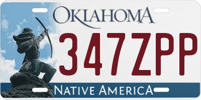 OK license plate 347ZPP