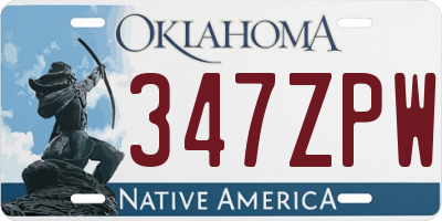 OK license plate 347ZPW
