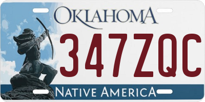 OK license plate 347ZQC