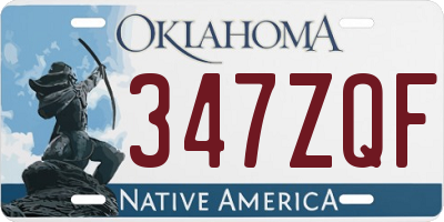 OK license plate 347ZQF