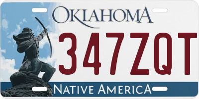 OK license plate 347ZQT