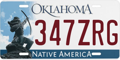 OK license plate 347ZRG