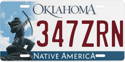 OK license plate 347ZRN