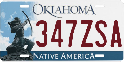 OK license plate 347ZSA