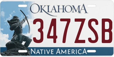 OK license plate 347ZSB