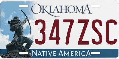 OK license plate 347ZSC