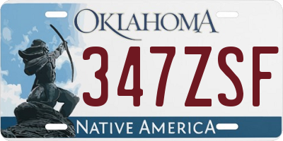 OK license plate 347ZSF