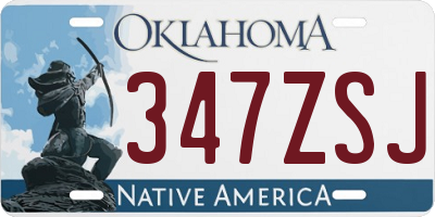 OK license plate 347ZSJ