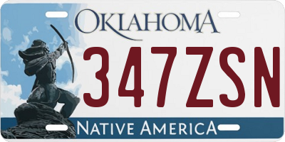 OK license plate 347ZSN