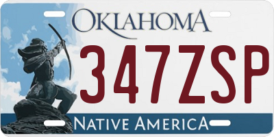 OK license plate 347ZSP