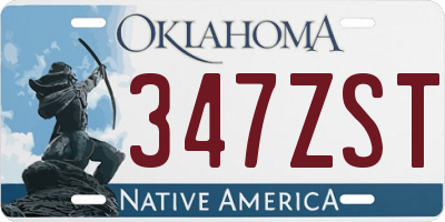 OK license plate 347ZST