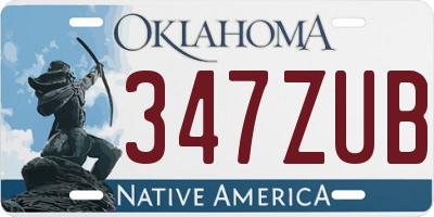 OK license plate 347ZUB