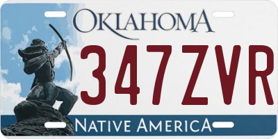 OK license plate 347ZVR