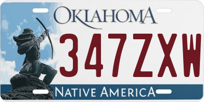 OK license plate 347ZXW