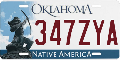 OK license plate 347ZYA