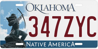 OK license plate 347ZYC