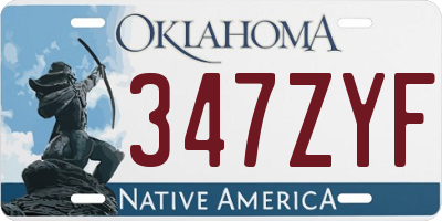 OK license plate 347ZYF