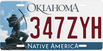 OK license plate 347ZYH