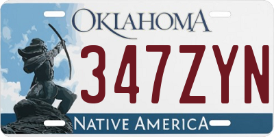 OK license plate 347ZYN