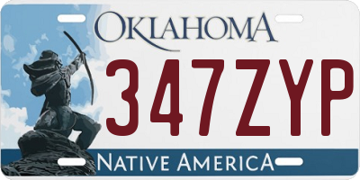 OK license plate 347ZYP