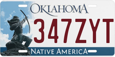 OK license plate 347ZYT