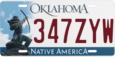 OK license plate 347ZYW