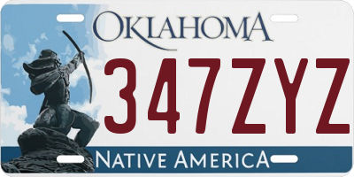 OK license plate 347ZYZ