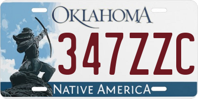 OK license plate 347ZZC