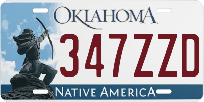 OK license plate 347ZZD