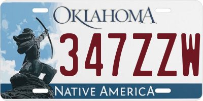 OK license plate 347ZZW