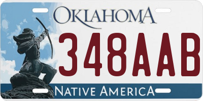 OK license plate 348AAB