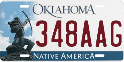 OK license plate 348AAG