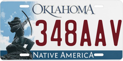 OK license plate 348AAV
