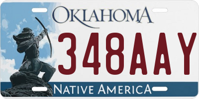 OK license plate 348AAY
