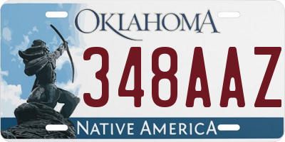 OK license plate 348AAZ