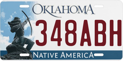 OK license plate 348ABH