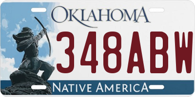 OK license plate 348ABW