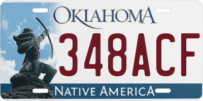 OK license plate 348ACF