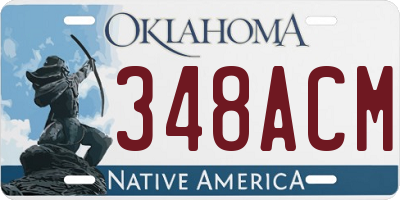 OK license plate 348ACM