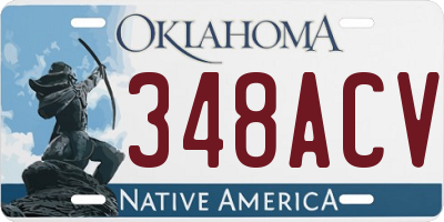 OK license plate 348ACV