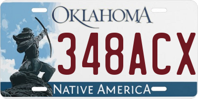 OK license plate 348ACX
