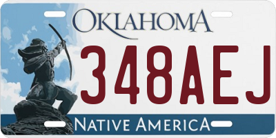 OK license plate 348AEJ