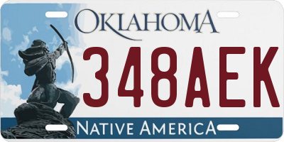 OK license plate 348AEK