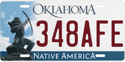 OK license plate 348AFE