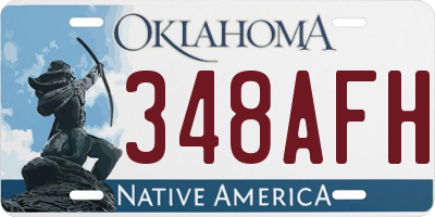 OK license plate 348AFH
