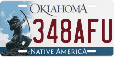 OK license plate 348AFU